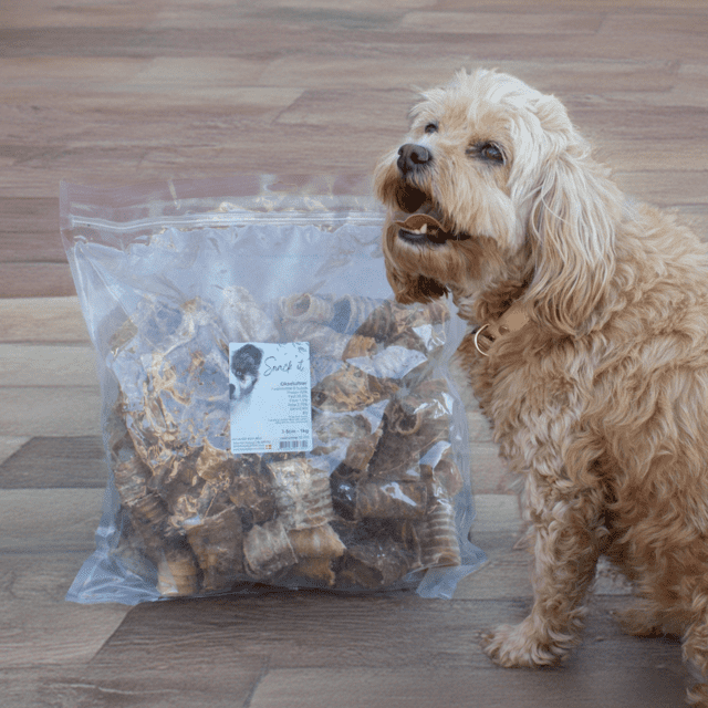Snack'it Okseluftrør 3-5 cm 1 kg | naturlig tyggesnack til hund