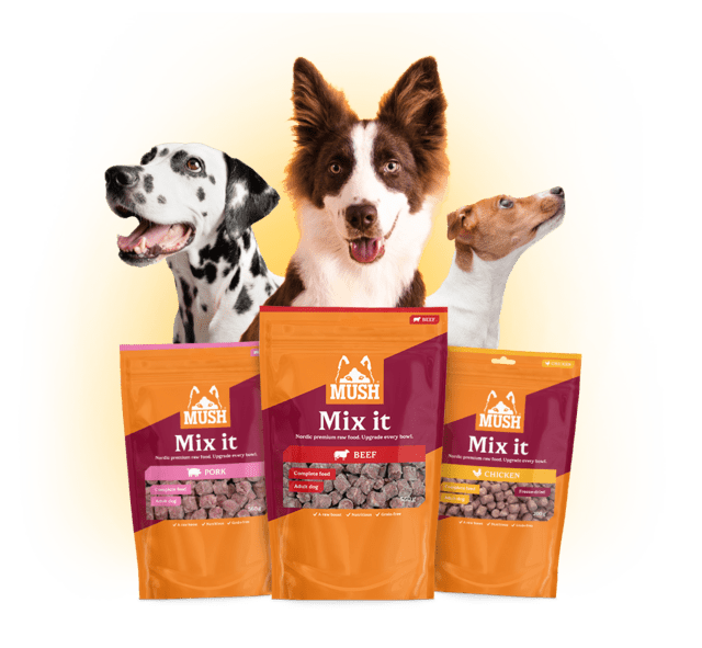 MUSH Mix it Raw Frozen Okse 560 g | råfoder med okse til hund som supplement til tørfoder