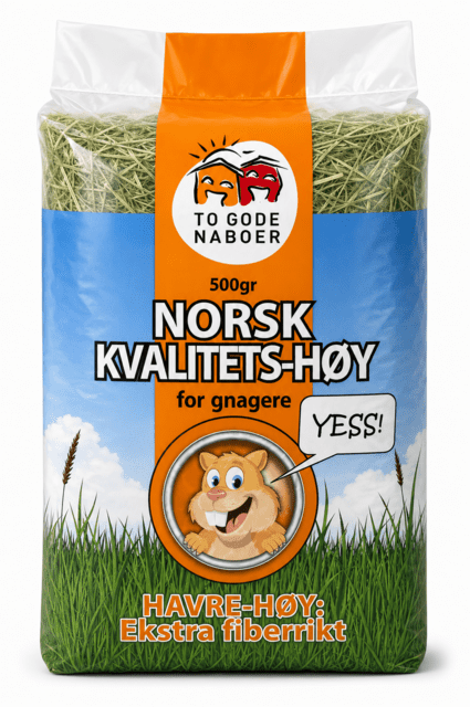 To Gode Naboer havrehø med ekstra fibre - naturligt gnaverhø (500g)