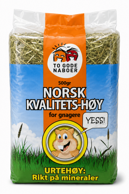 To Gode Naboer urtehø med mineraler - naturligt gnaverhø (500g)