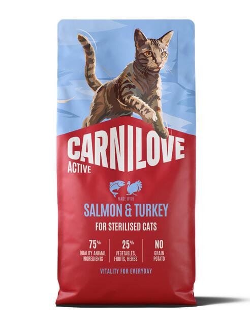 Carnilove salmon & turkey for sterilised adult 6 kg - kornfrit kattefoder