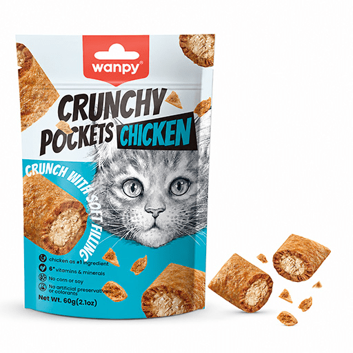 Wanpy Crunchy Pockets Chicken kattegodbidder 60 g