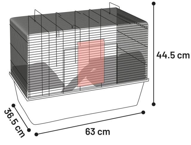 Flamingo Rafi Hamsterbur Komplet Gnaverbur 63x36,5x44,5cm