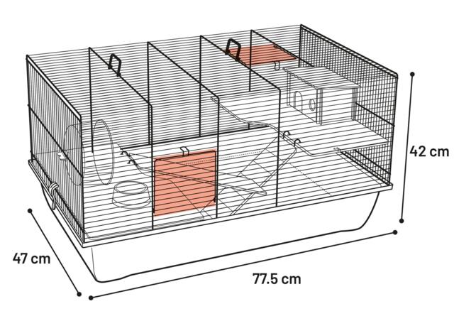 Flamingo Chipper Hamsterbur Stort Gnaverbur 77,5x47x42cm