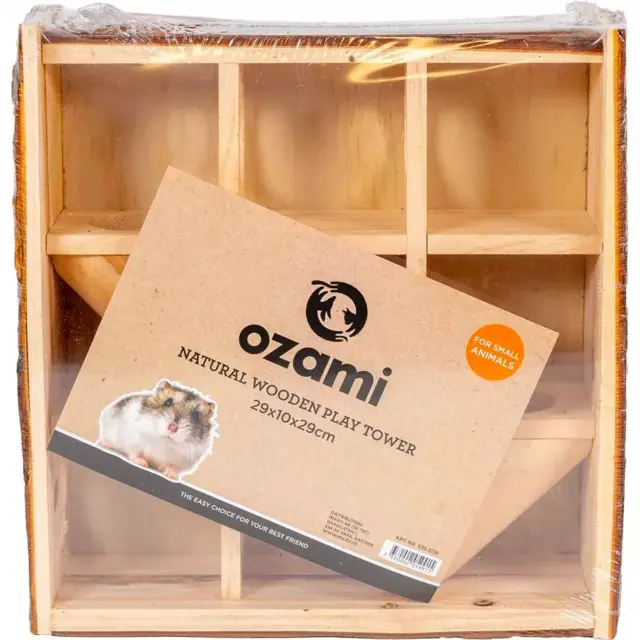 Ozami Natural Wooden Play Tower Aktivitetstårn i Naturtræ 29x10x29cm