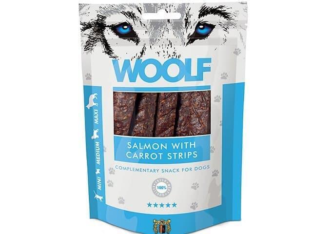 Woolf Salmon with Carrot Strips Naturlig Hundesnack 100g
