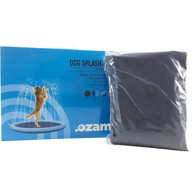 Dog Splash Pool Sprinklermåtte til Hunde Blå Ø150cm