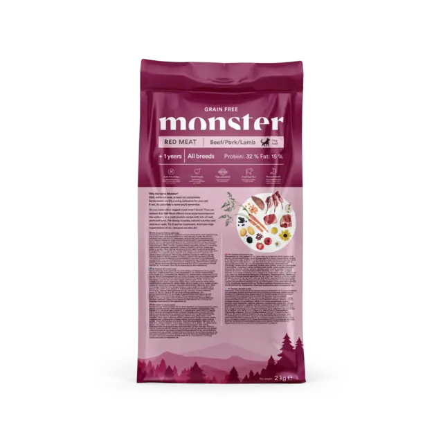 Monster Dog Grain Free Adult Red Meat Hundefoder 12kg