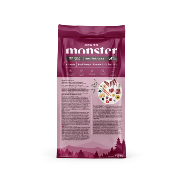 Monster Dog Grain Free Adult Red Meat Small Bites Hundefoder 2kg
