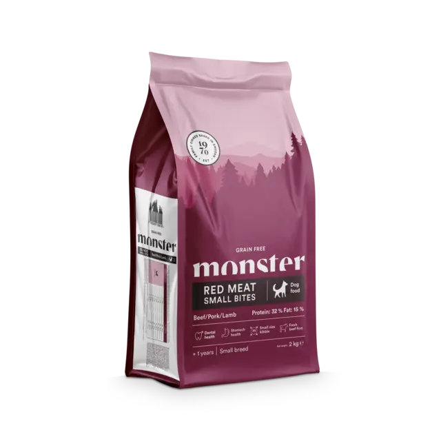 Monster Dog Grain Free Adult Red Meat Small Bites Hundefoder 12kg