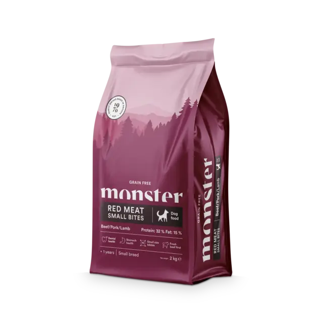 Monster Dog Grain Free Adult Red Meat Small Bites Hundefoder 12kg