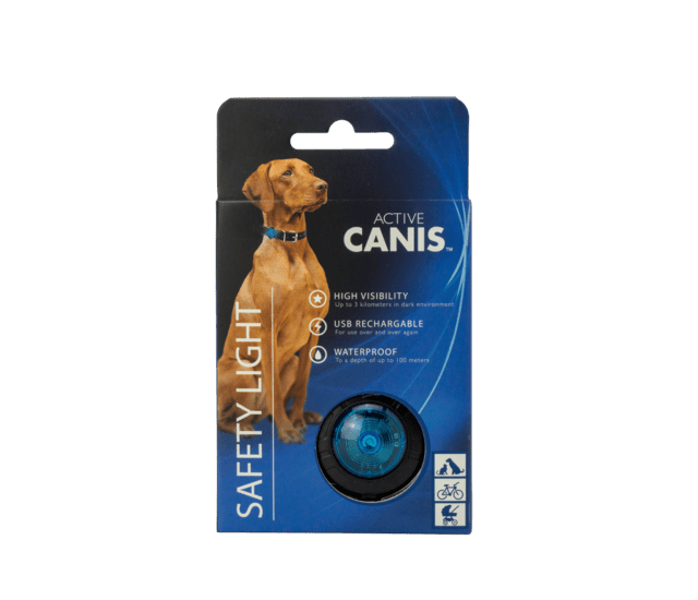 Active Canis Safety Light Blå Genopladelig LED-Lygte til Hunde