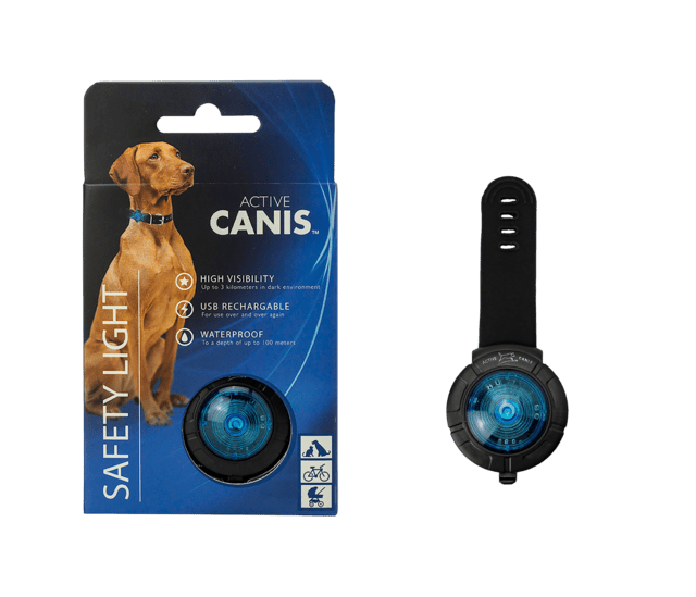 Active Canis Safety Light Blå Genopladelig LED-Lygte til Hunde