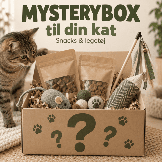 Mysterybox til din kat – snacks & legetøj