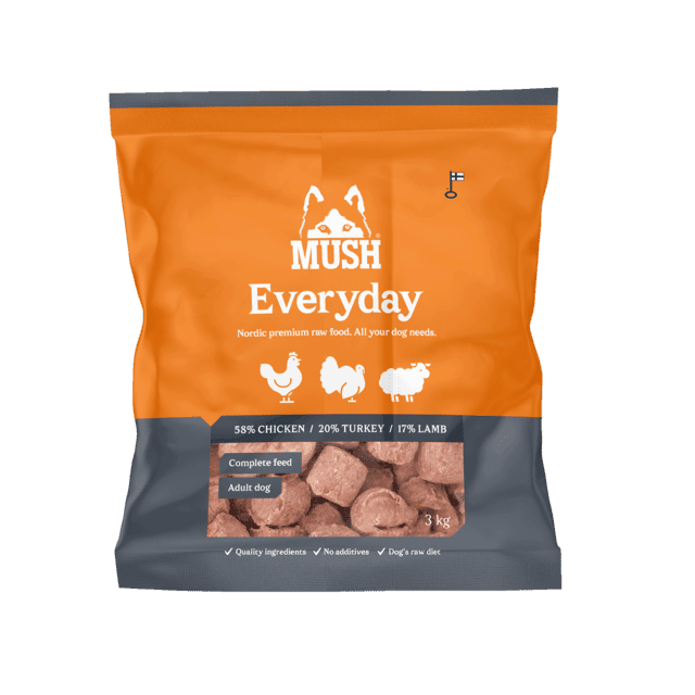 MUSH Everyday Grå BARF Hundefoder 3kg
