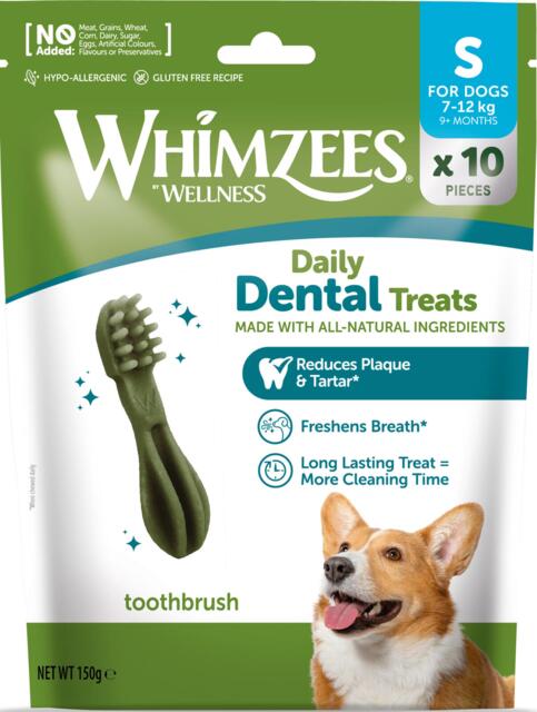 Whimzees Toothbrush S Tandrensende Hundetyggeben 7-12kg