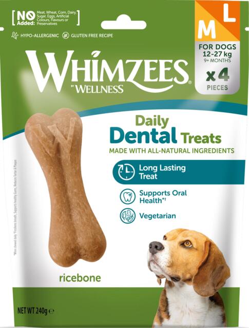 Whimzees Ricebone M/L Tandrensende Risben 240g