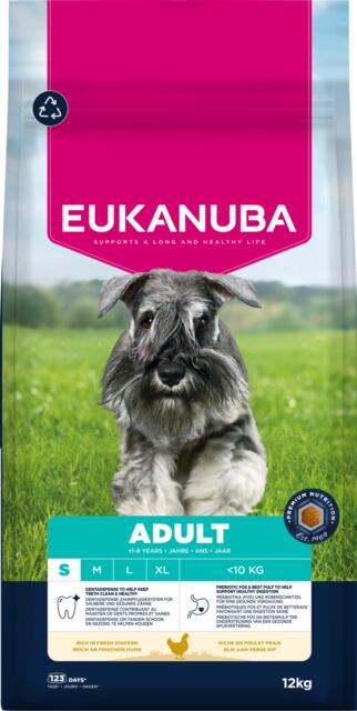 EUKANUBA Adult Small Breed kylling 12 kg | tørfoder til små voksne hunde med frisk kylling