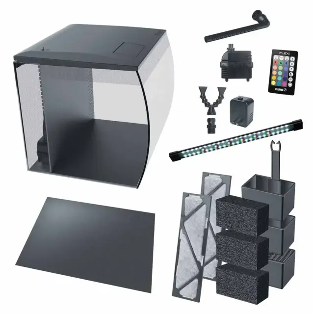 Fluval Flex LED 57 L Sort | Design akvarium med LED og filter (NY MODEL)