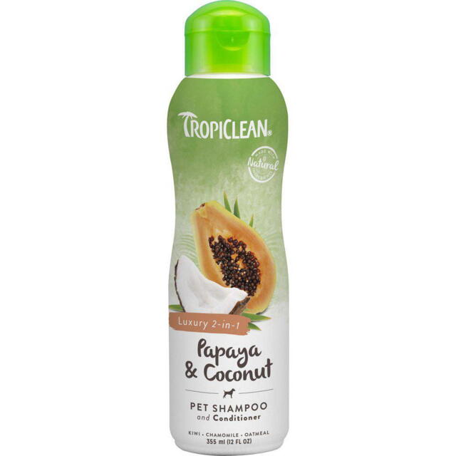 TropiClean Papaya &amp; Coconut - 2-in-1 Shampoo &amp; Conditioner 355 ml