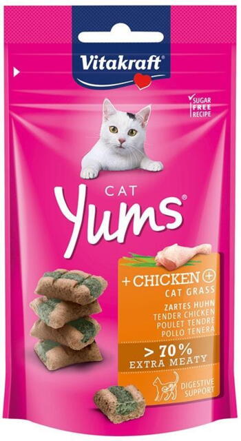 Vitakraft Cat Yums med kylling og kattegræs