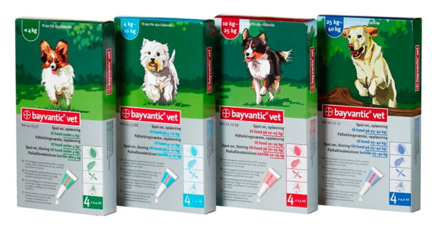 Bayvantic Vet. Flea remedy for dogs between 4-10 kg, 4 x 1.0ml