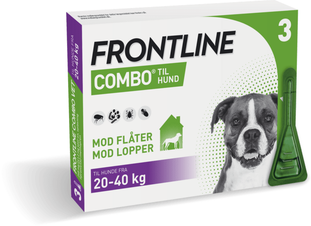 Frontline Combo loppemiddel 3 x 2,68ml til hund 20-40 kg