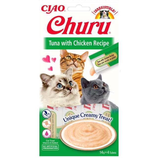 Churu Cat Creamy Tun & kylling 4 Sticks
