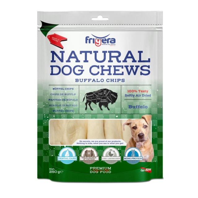 Frigera Natural Dog Chews Bøffelchips 250 g
