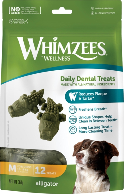 Whimzees Alligator Dental Stick M til mellemstore hunde - 12 stk