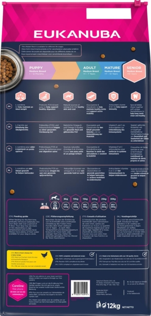 Eukanuba Senior Medium Breed kylling 12kg.