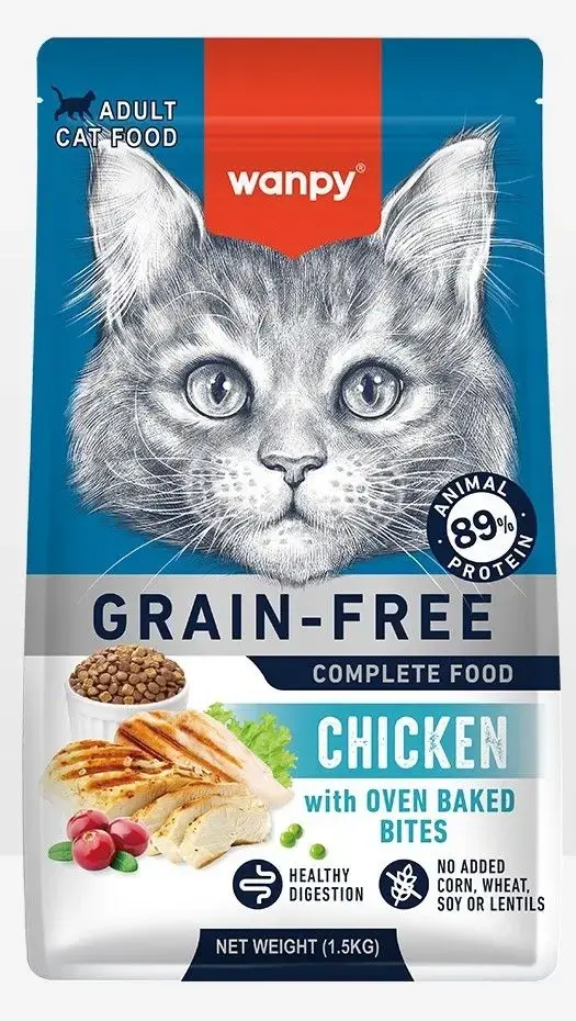 Wanpy Kattefoder - Voksen - Kylling 1,5kg