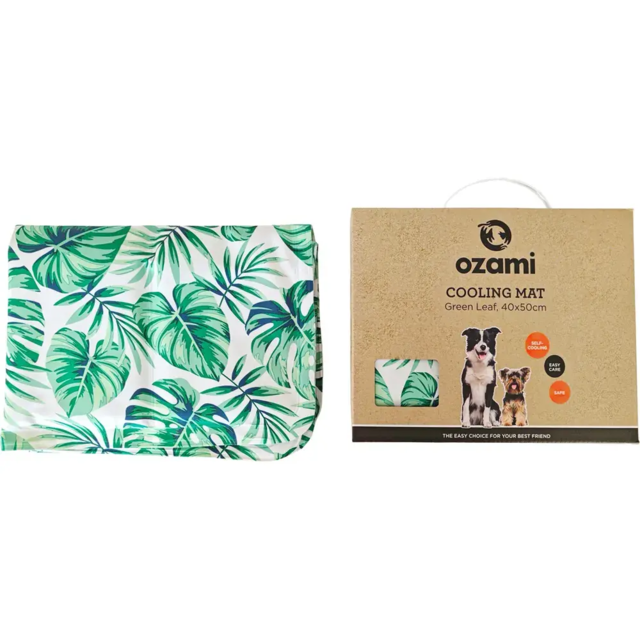Ozami Cooling Mat Green Leaf 40x50 cm – Effektiv kølemåtte til hunde