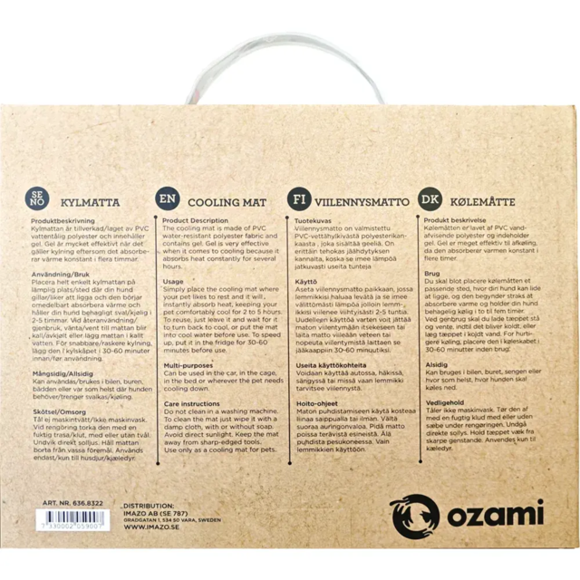 Ozami Cooling Mat Green Leaf 40x50 cm – Effektiv kølemåtte til hunde