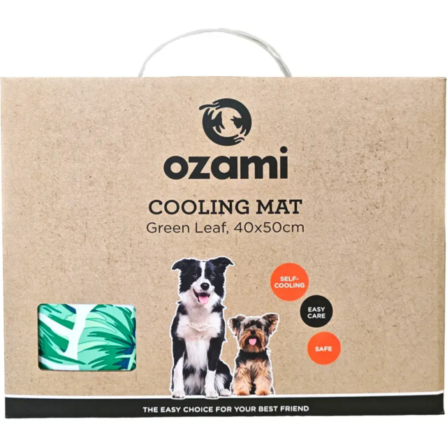 Ozami Cooling Mat Green Leaf 40x50 cm – Effektiv kølemåtte til hunde