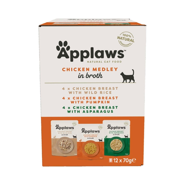 Applaws Cat Pouch - Chicken Broth Medley 12x70g
