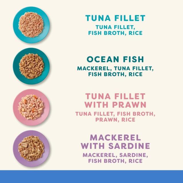 Applaws Cat Tin Fish Selection in Broth 12 × 70 g | Naturligt vådfoder til kat 12x70g