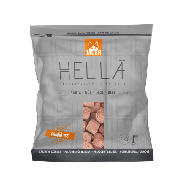 Hellä Okse – Proteinrigt fuldfoder til aktive hunde - 1 kg