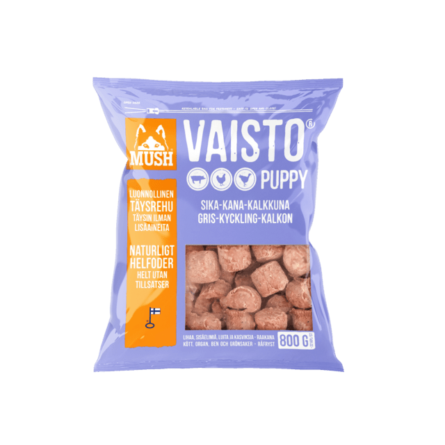MUSH Vaisto Puppy® Lyslilla (gris, kylling, kalkun)