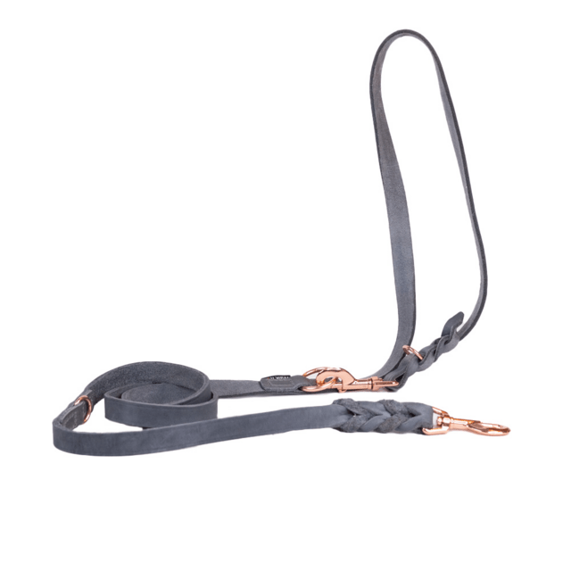 Walk'it Dressurline (justerbar) Grå læder/Rosaguld