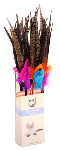 Katte Legepind med Lange Fjer – 55 cm