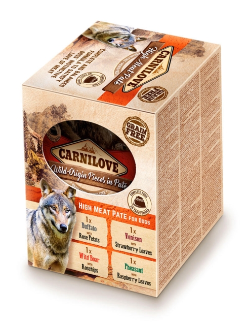 Carnilove Paté Multipack til hunde – 4 x 300 g (Buffalo, Venison, Wild Boar & Pheasant)