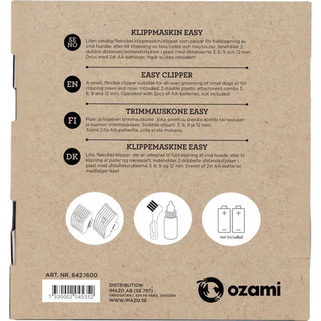 Ozami Easy Clipper – Batteridrevet trimmer til små hunde