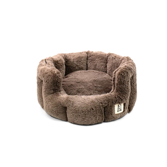 51 – Supersoft Rund Hundeseng – Mørkebrun