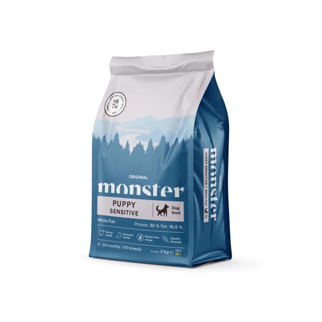 Monster Dog Original Puppy Sensitive 2 kg – Skånsomt hvalpefoder til sarte maver