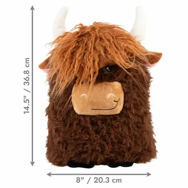 KONG Comfort Jumbo Highland Cow XL | Stort hundelegetøj med pivelyd