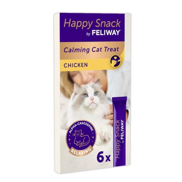 Feliway Happy Snack Kylling 6 sticks cremet beroligende snack til kat
