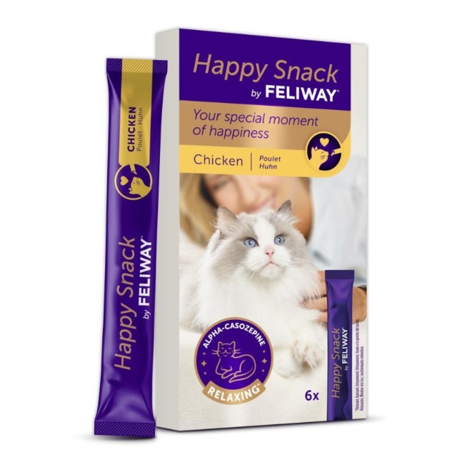 Feliway Happy Snack Kylling 6 sticks cremet beroligende snack til kat