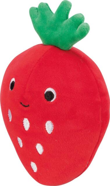Jolly Paw Strawberry plysbamse 17 cm blødt jordbær legetøj til hund (Outlet)