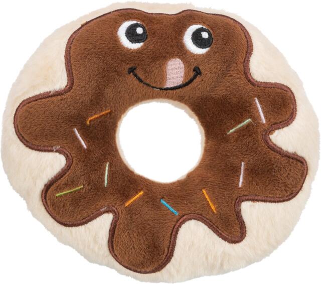 Jolly Paw Donut i plys 15 cm med lyd blødt hundelegetøj (Outlet)